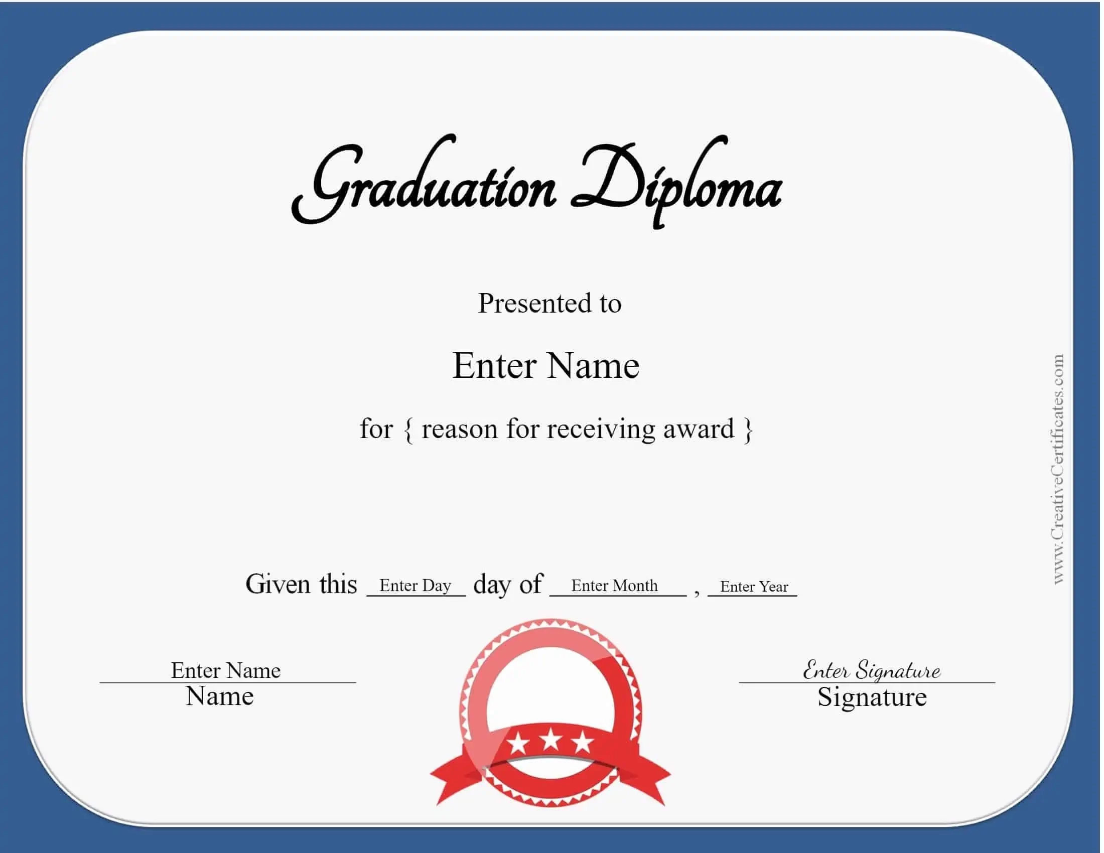 Blank Trophy Template Printable Graduation