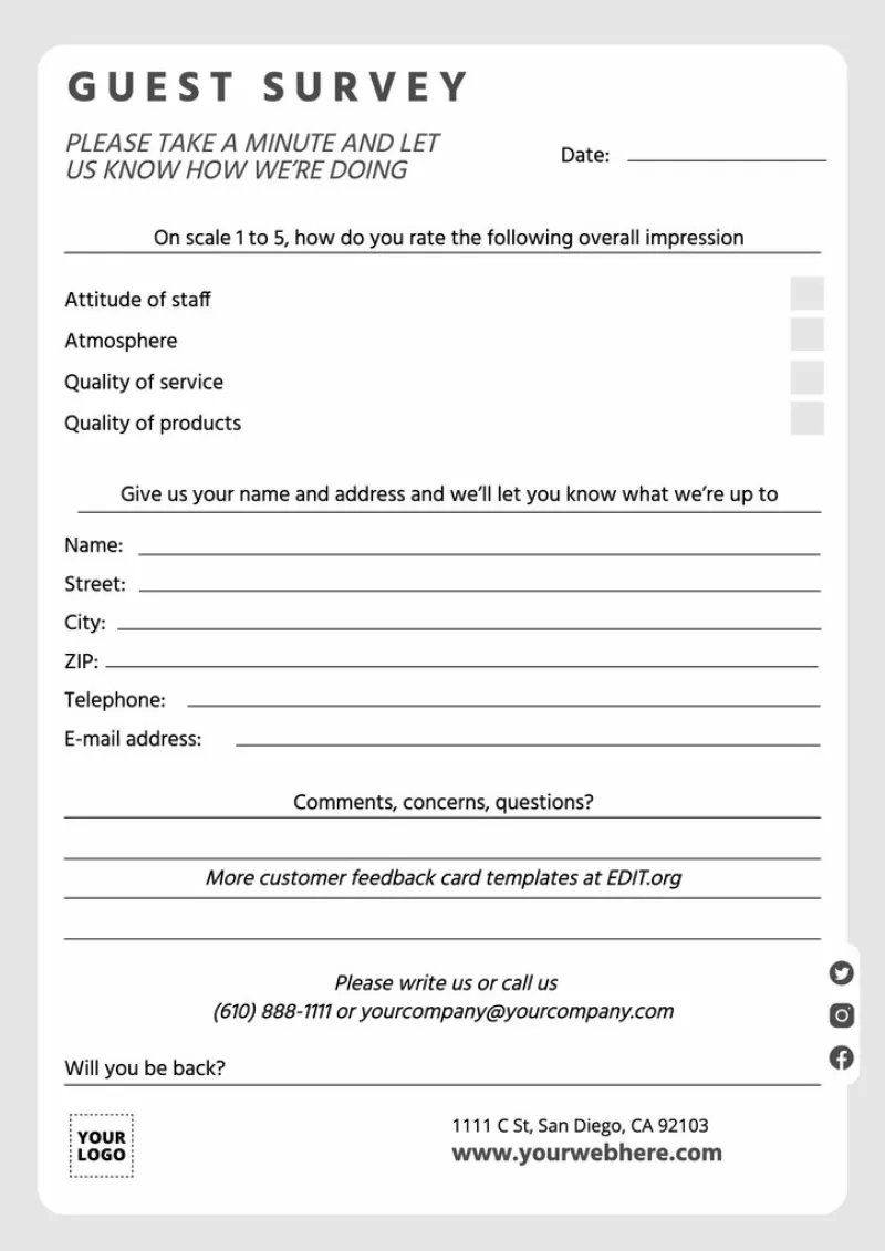 Free Customizable Feedback Templates