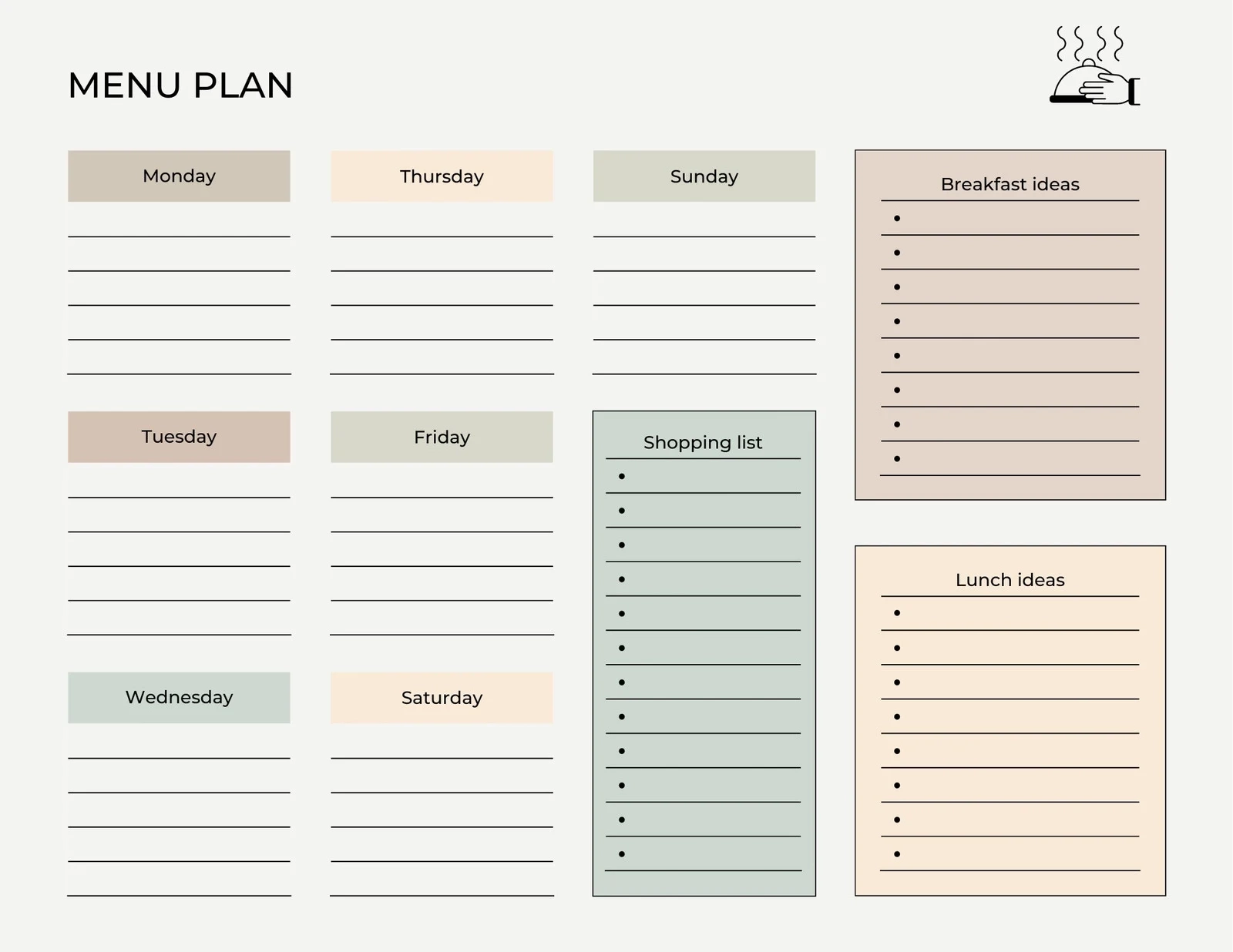Blank Meal Plan Printable