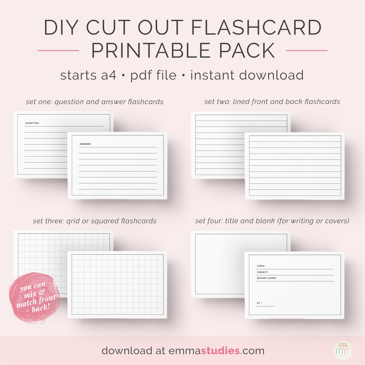 Free Printable Flash Cards Blank