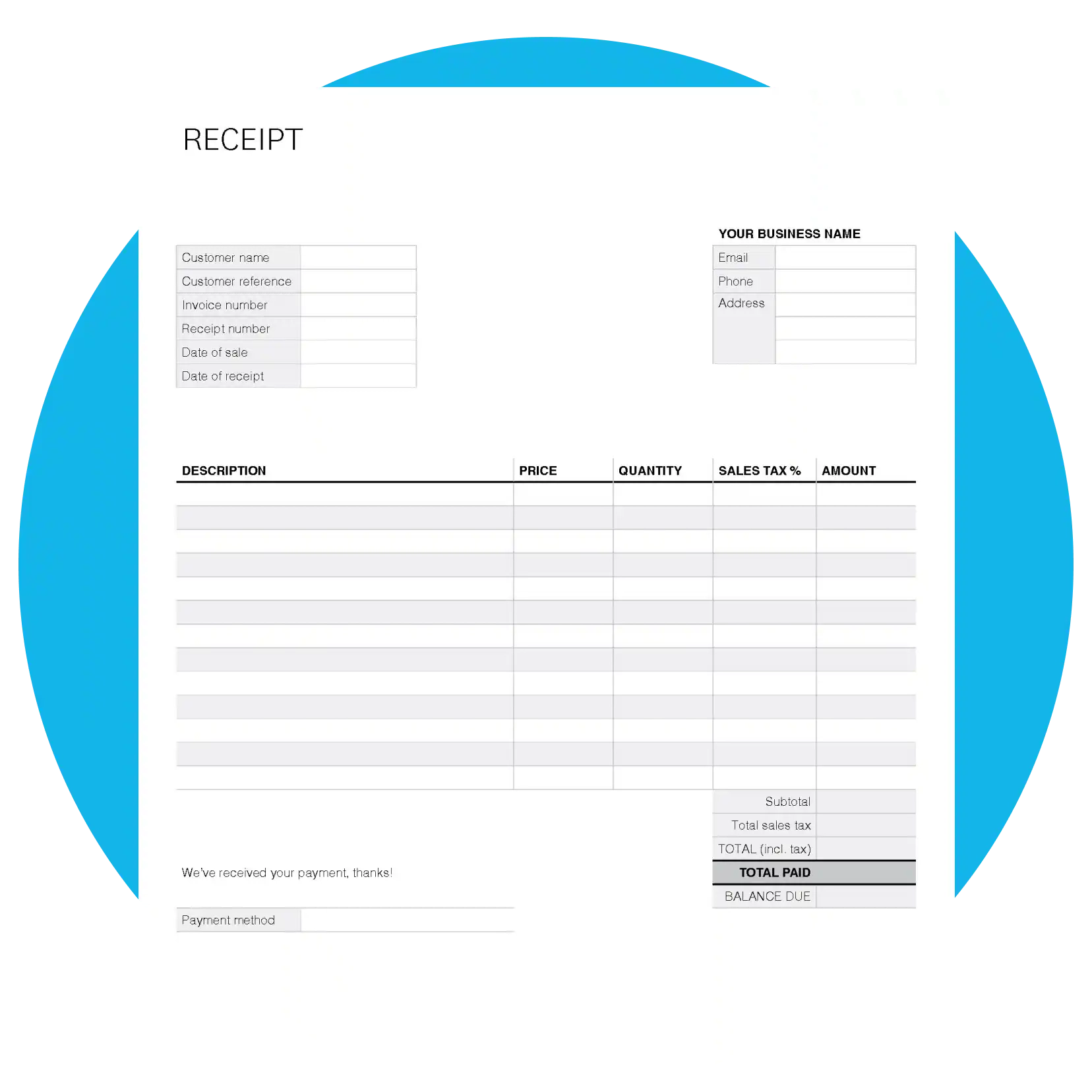 Blank Donation Receipt Printable