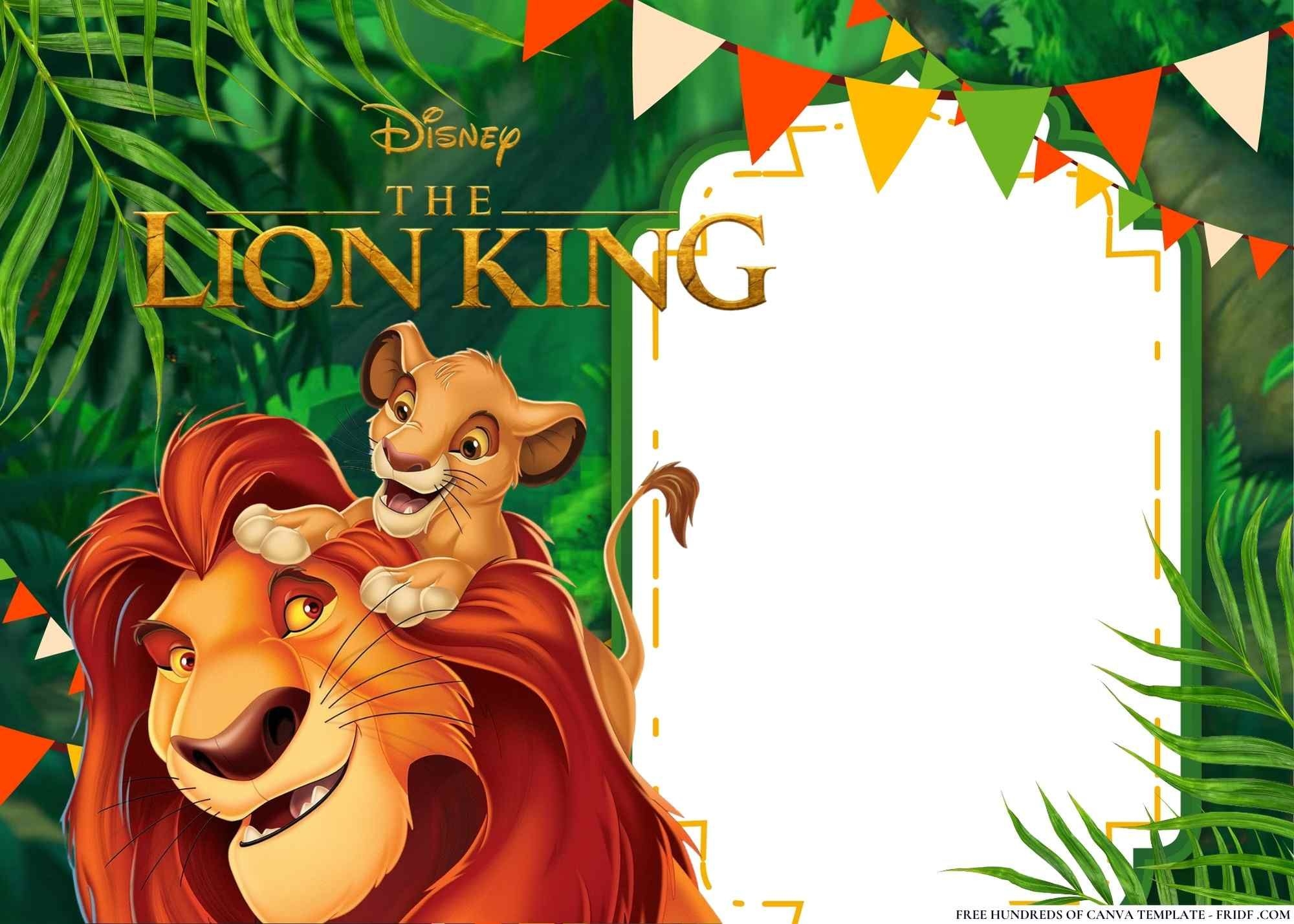 FREE Editable Blank Lion King Birthday Invitations