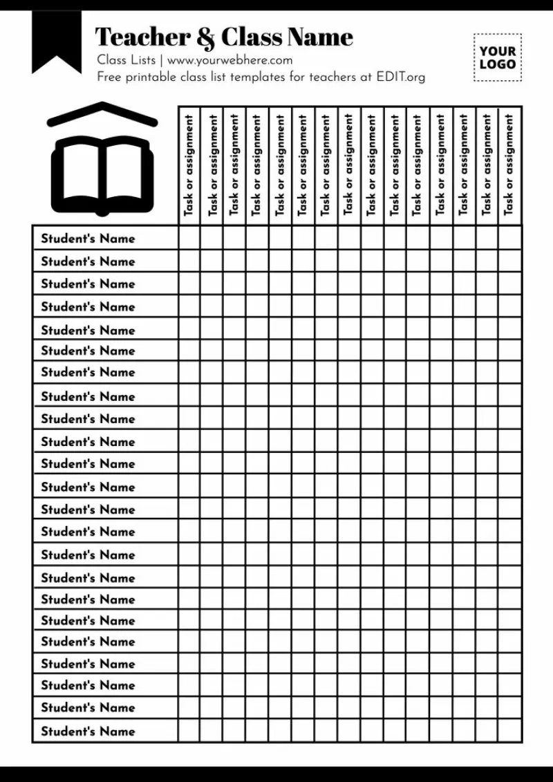 Free Blank Printable Classlist