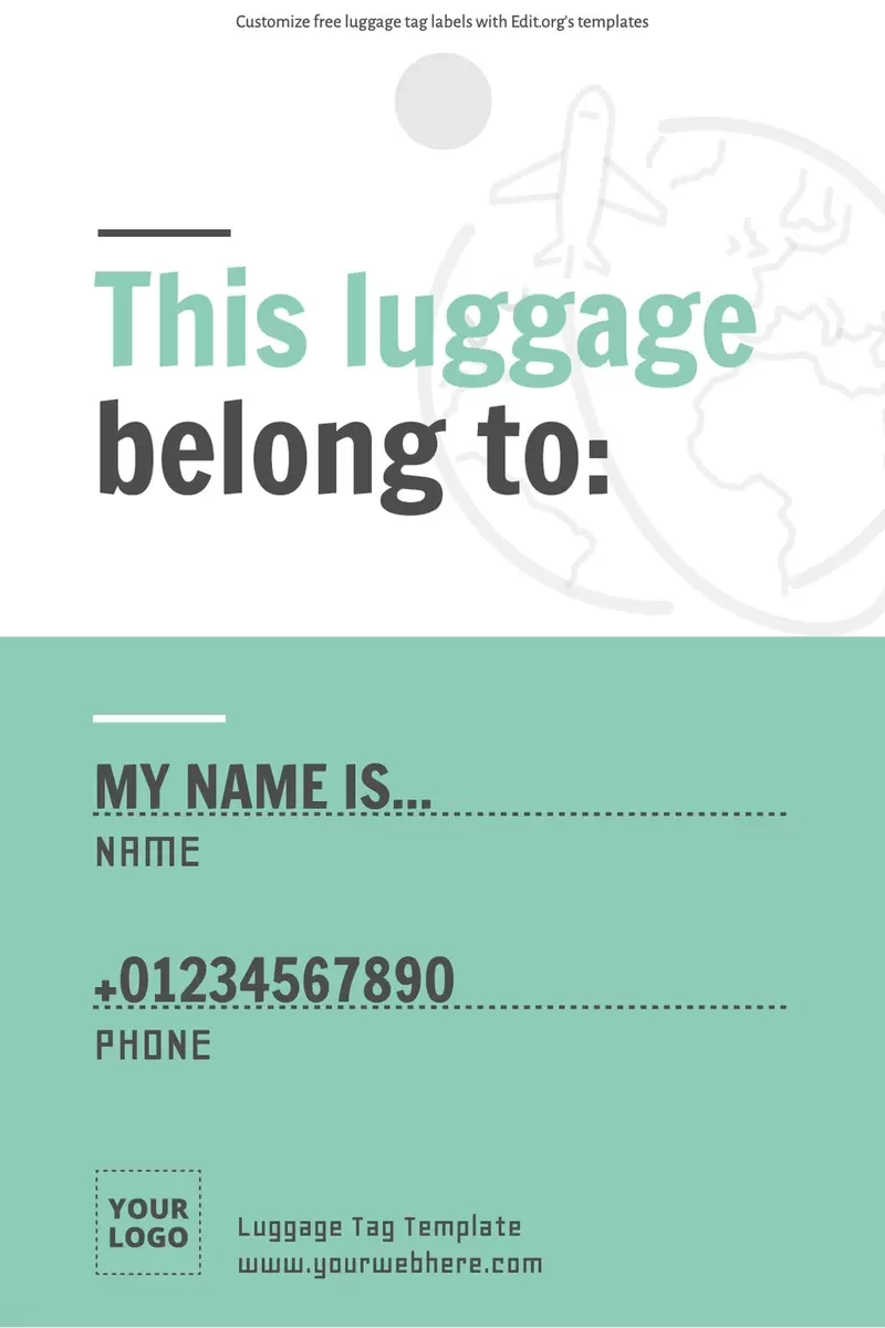 Blank Printable Luggage Tags Template