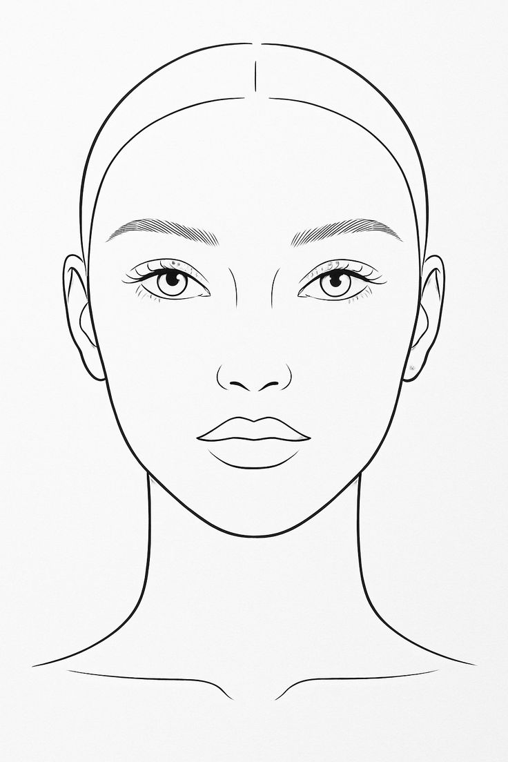 Free Face Chart Template For Makeup Practice Printable PDF