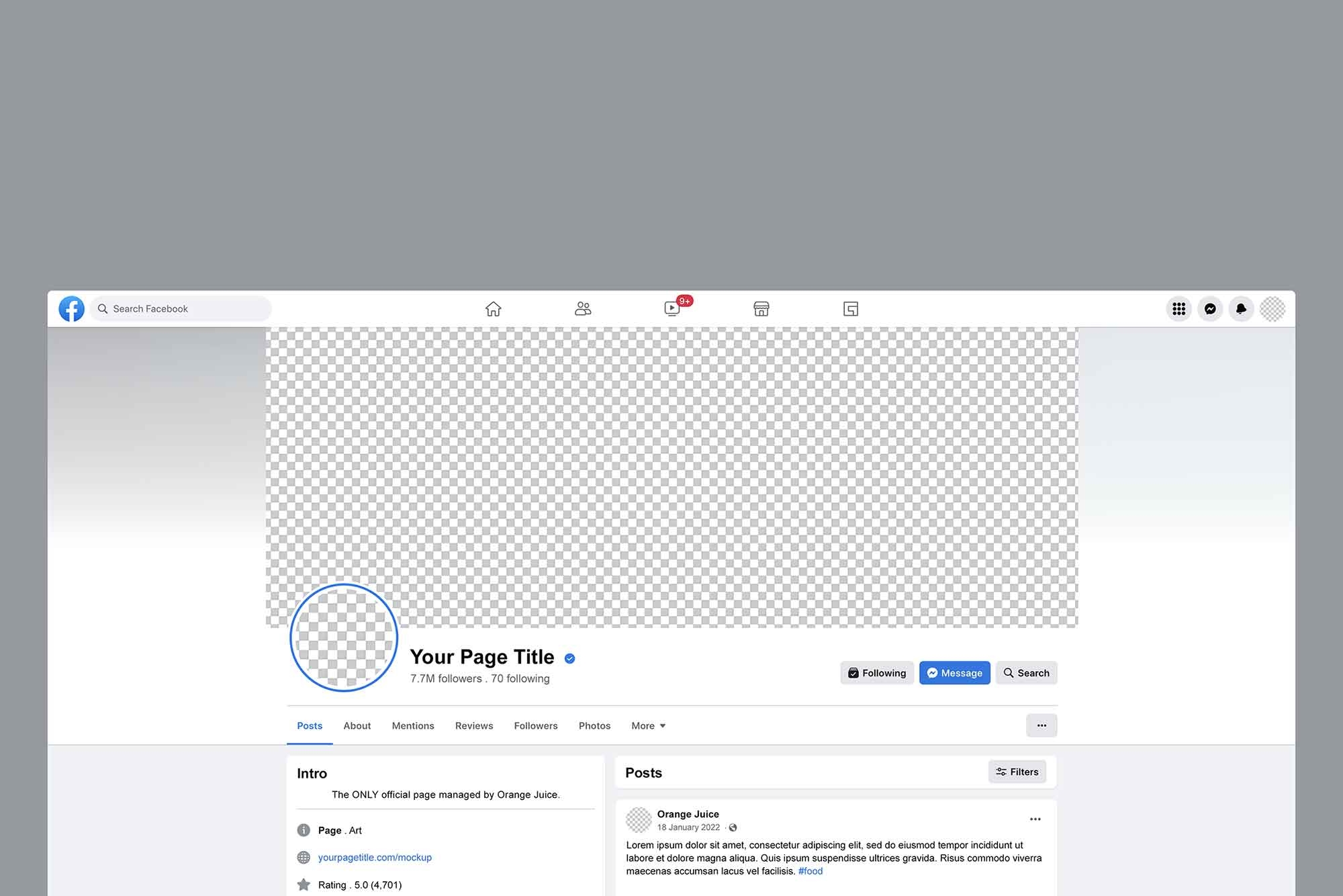 Free Facebook Cover Mockup PSD 