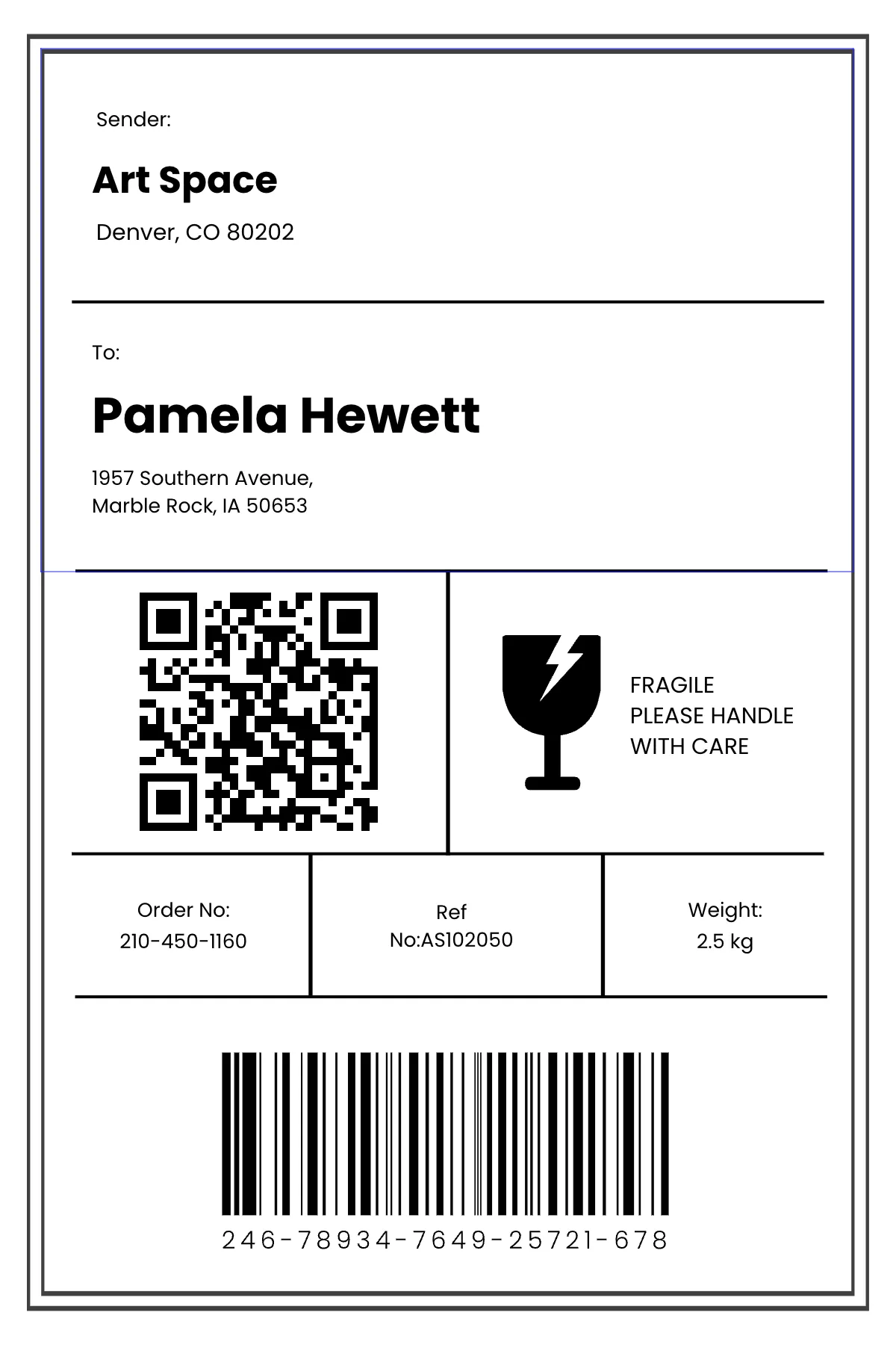 Free Fake Shipping Label Template To Edit Online