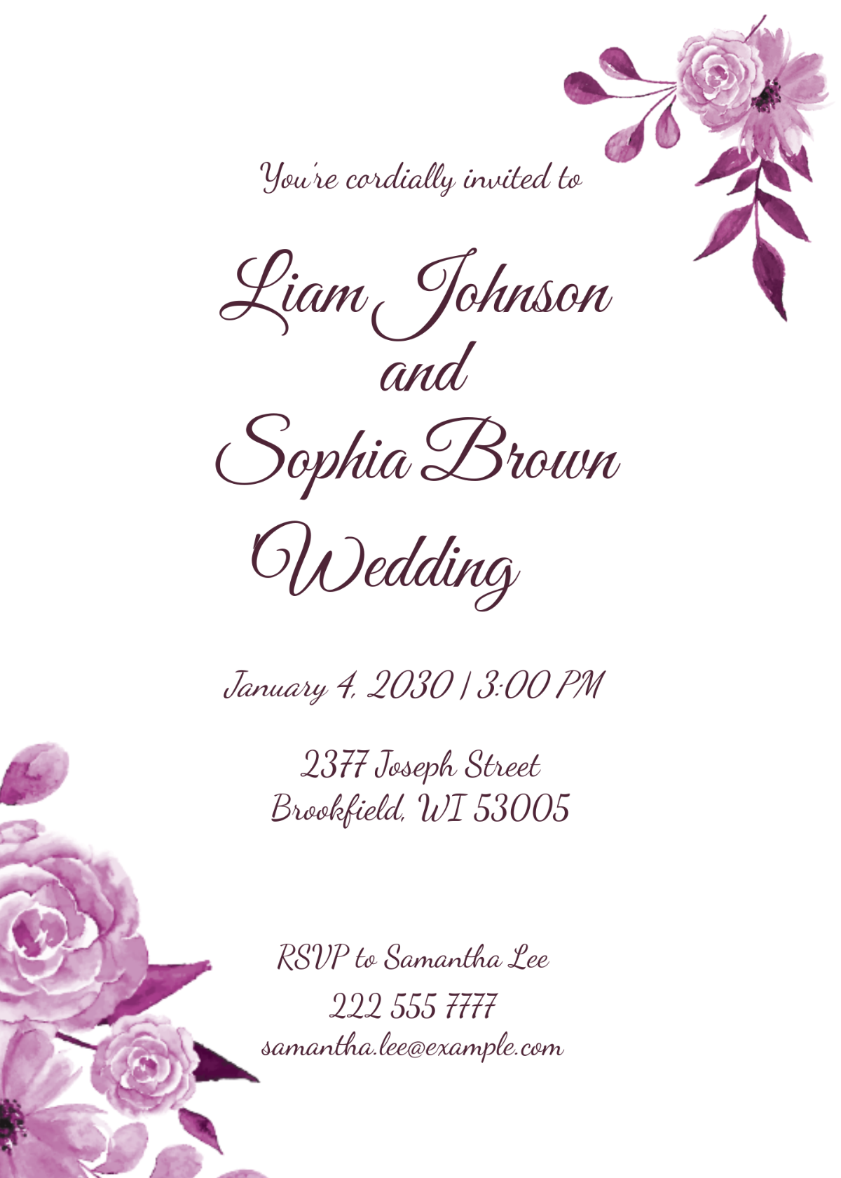 Free Hand Drawn Wedding Invitation Card Template To Edit Online