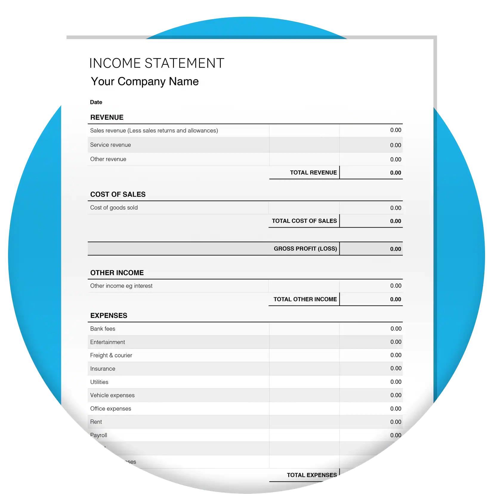 Free Income Statement Template Xero CA