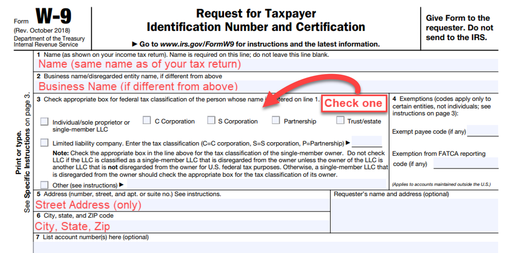 Blank W-9 Form Printable