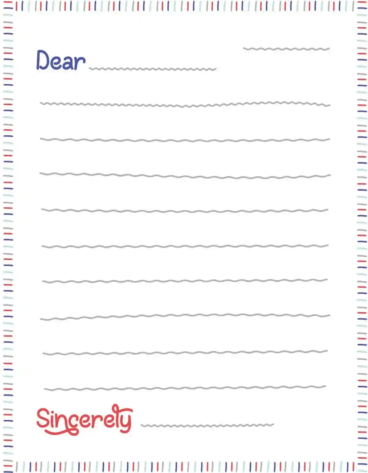 Printable Blank Letter