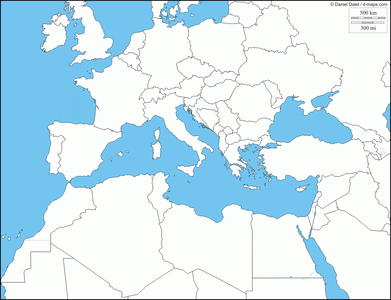 Blank Mediterranean Map Printable
