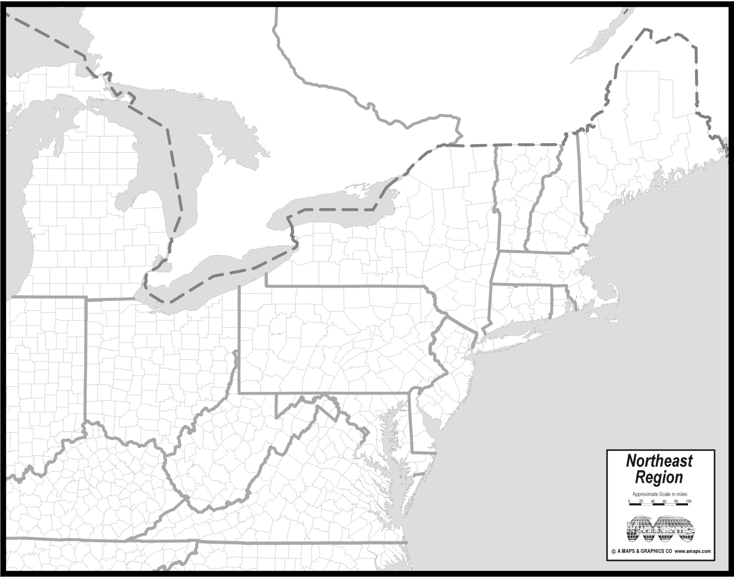 FREE MAP OF NORTHEAST STATES