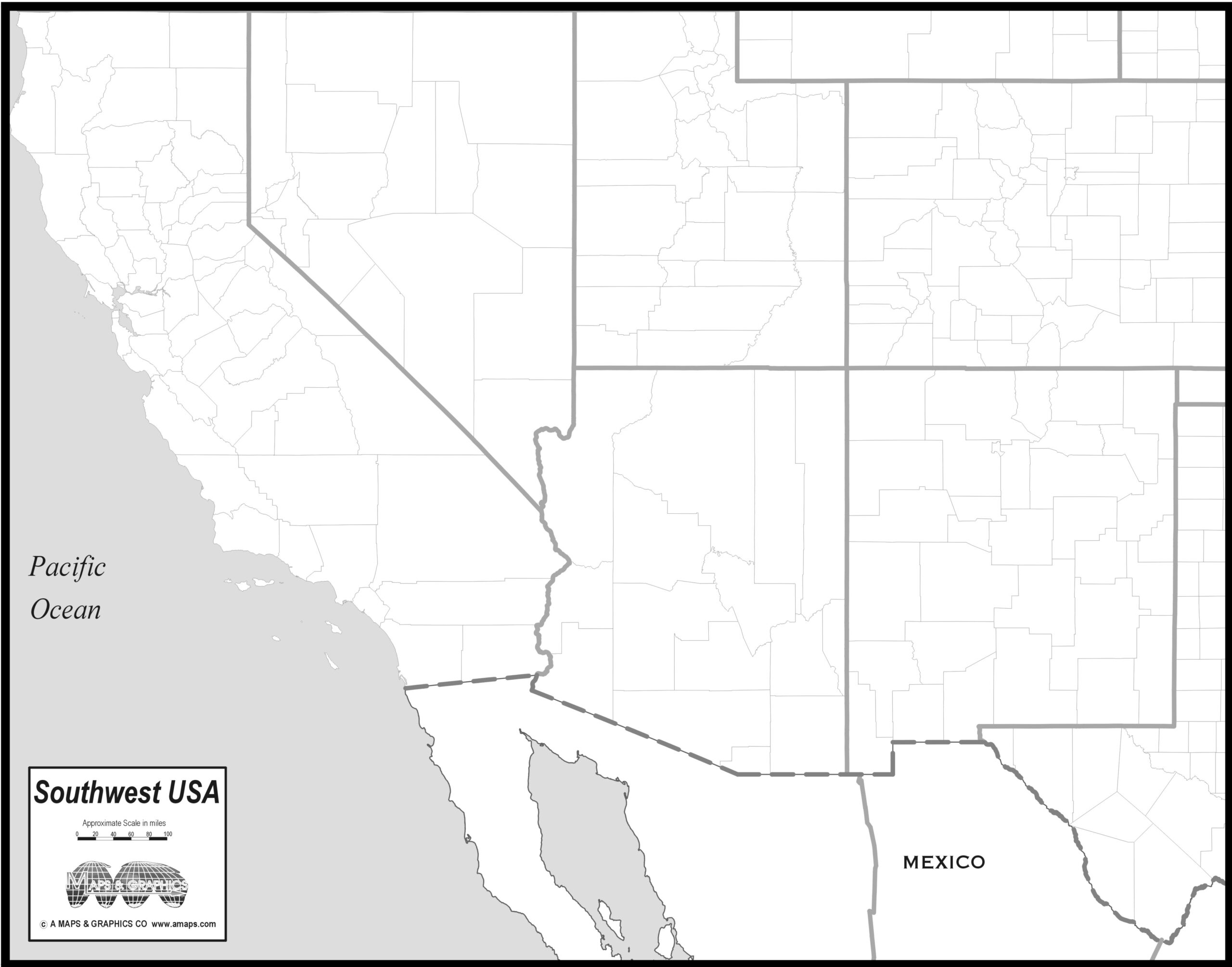 FREE MAP OF SOUTHWEST STATES