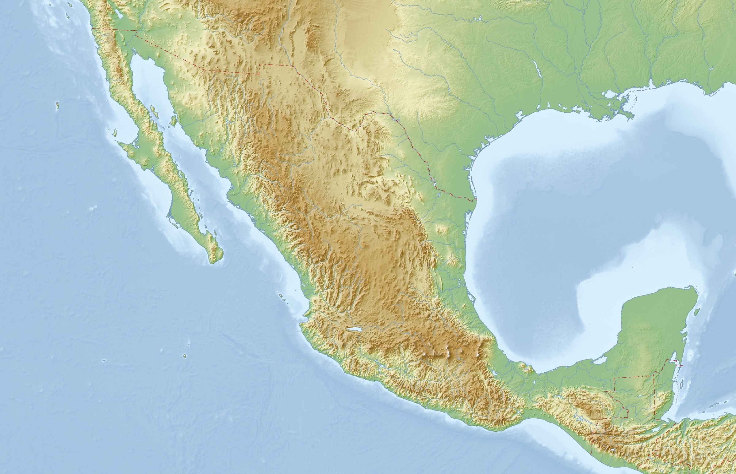 Printable Blank Mexico Map
