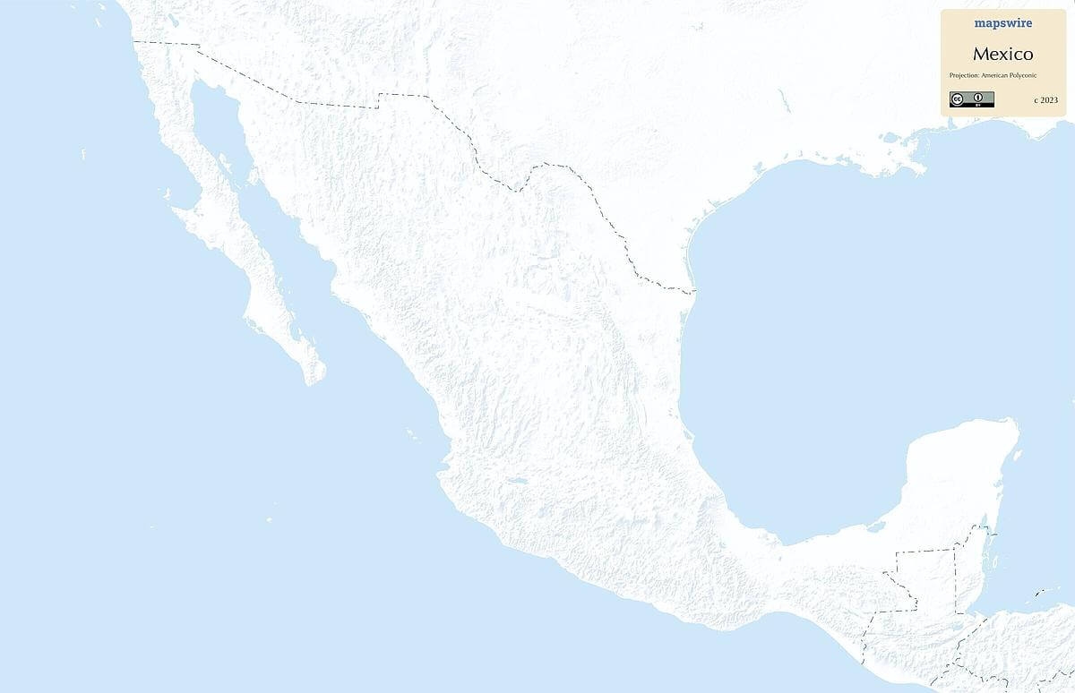 Blank Mexico Map Rivers Printable