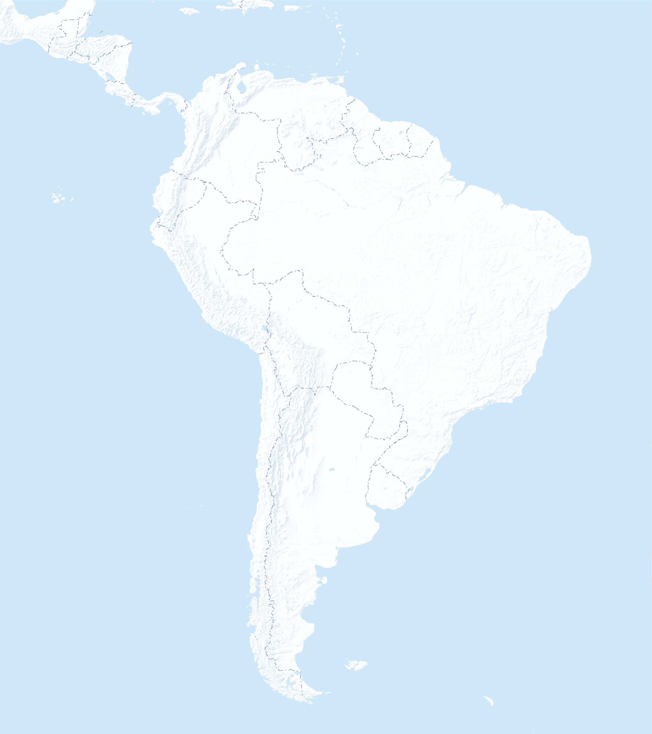 Printable Blank South America Map