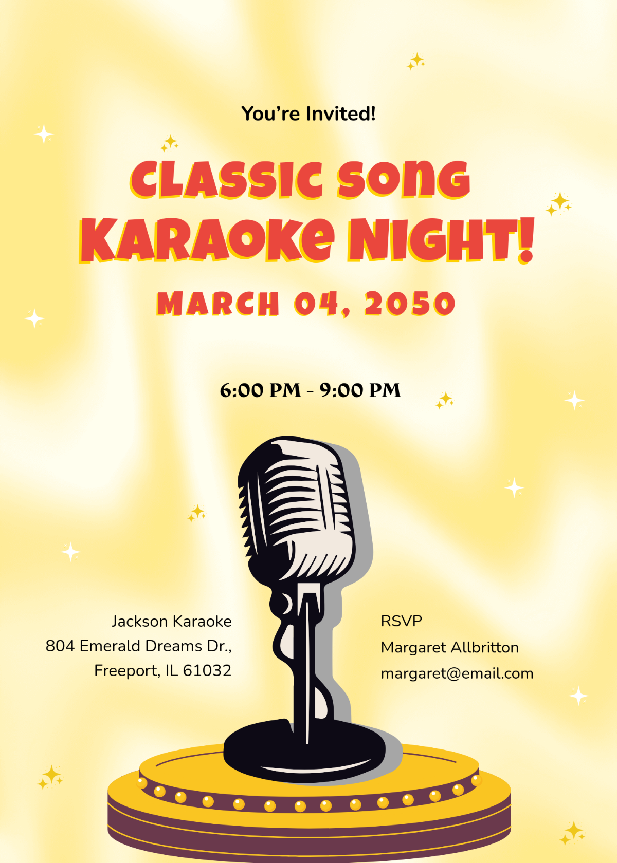 Microphone Watermark Blank Printable Flyer
