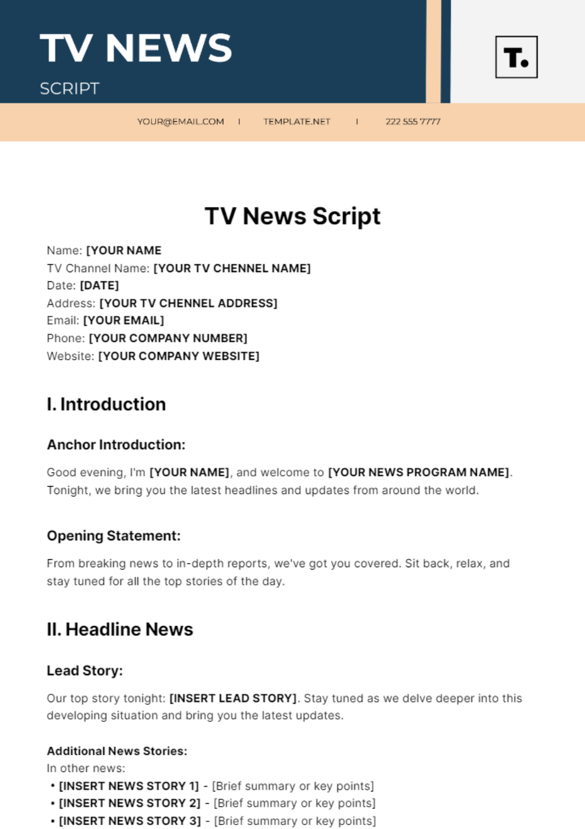 Free News Templates To Customize Online
