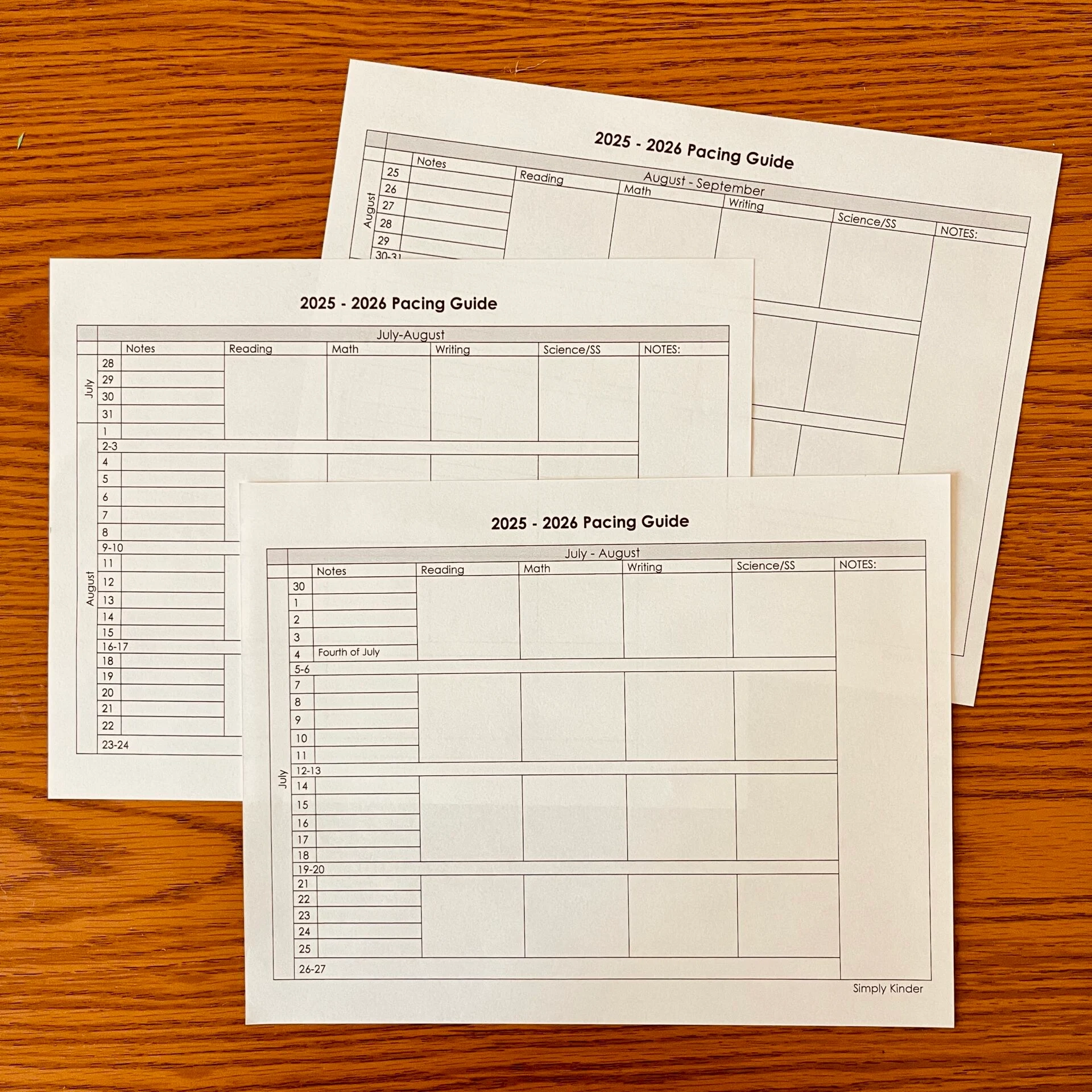 Free Pacing Guide For Any Grade Level Simply Kinder