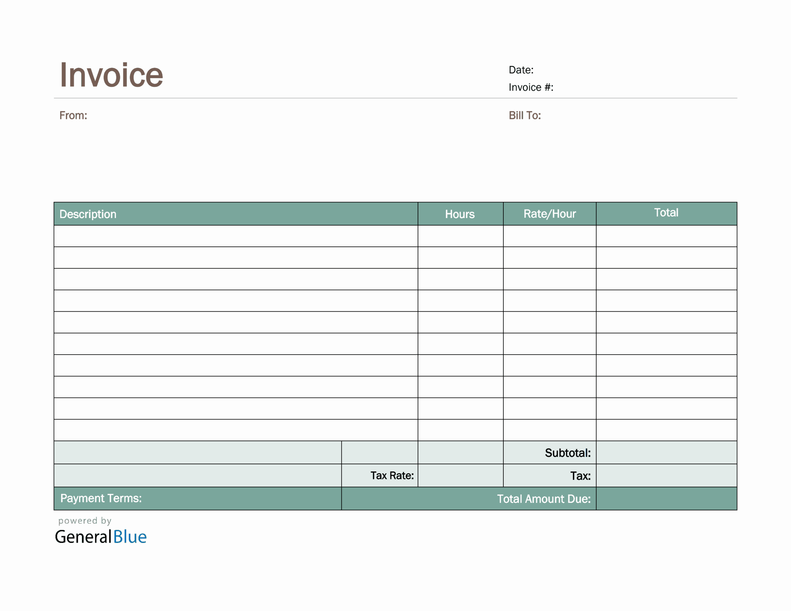 Blank Invoices Printable