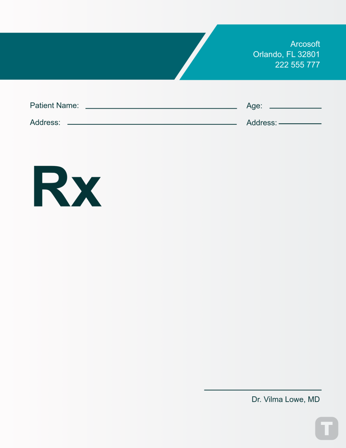 Printable Blank Prescription Pad Template