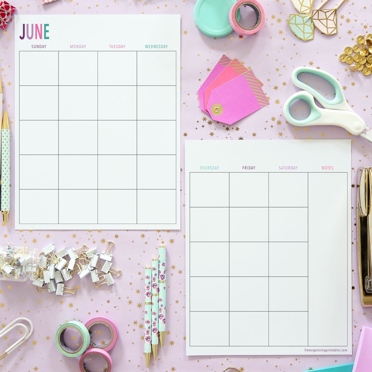 2-Page Blank Monthly Planner Printable