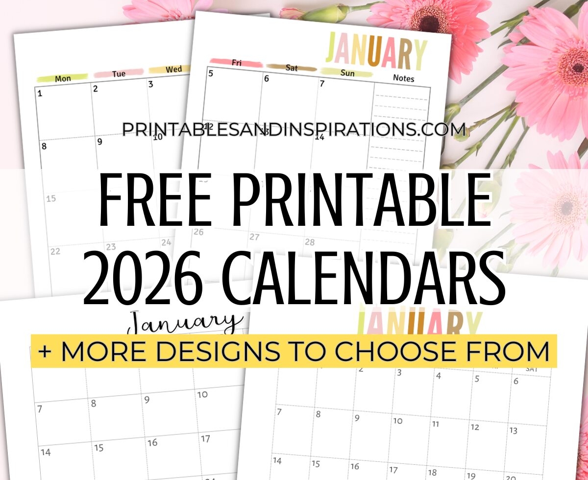 Blank Calendar Printable Pdf 2026