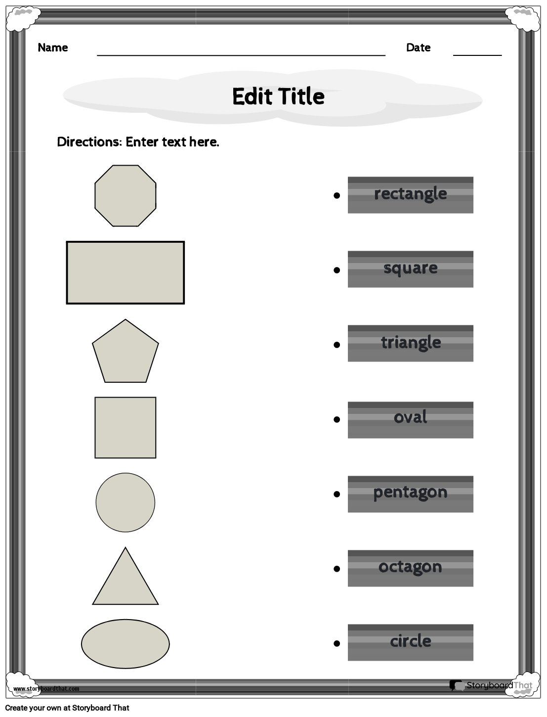 Printable Polygon Blank Shapes Template