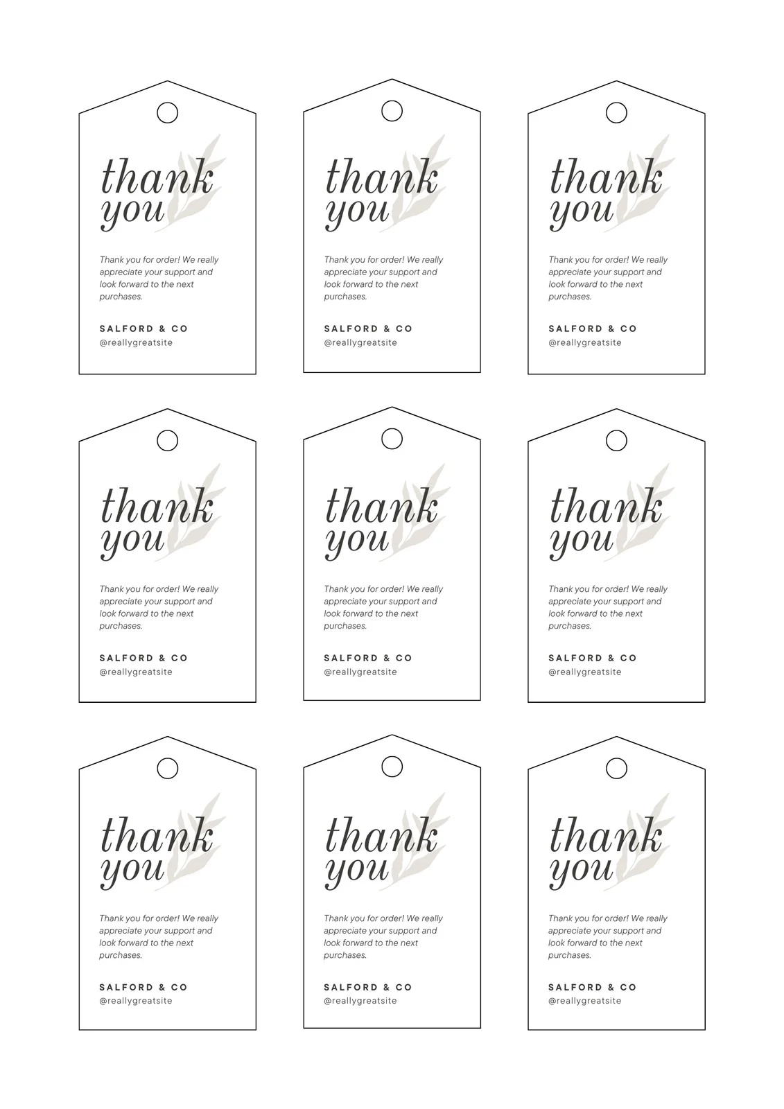 Free Blank Tags Printable