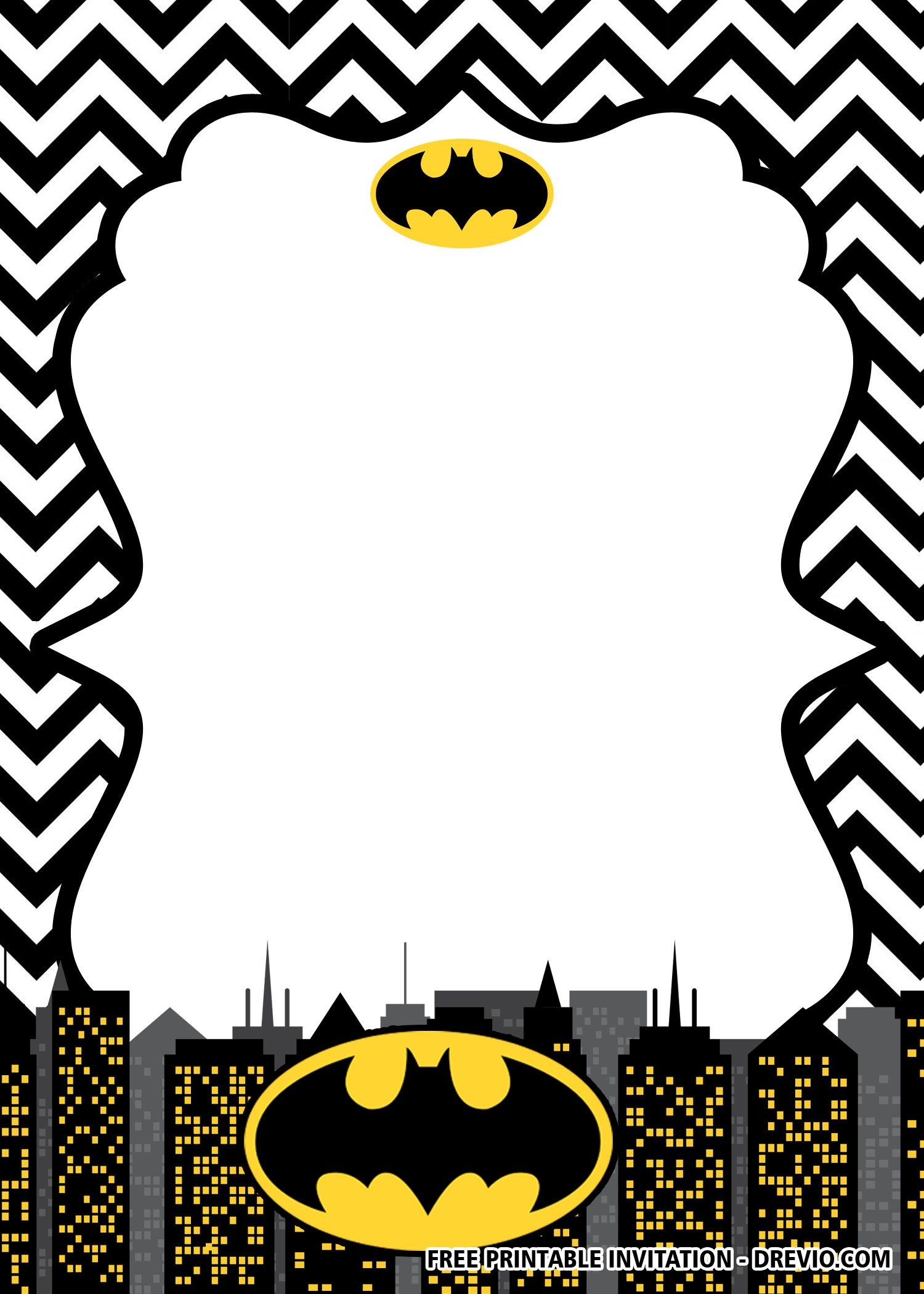 FREE Printable Batman Birthday Invitation Templates Worksheets 