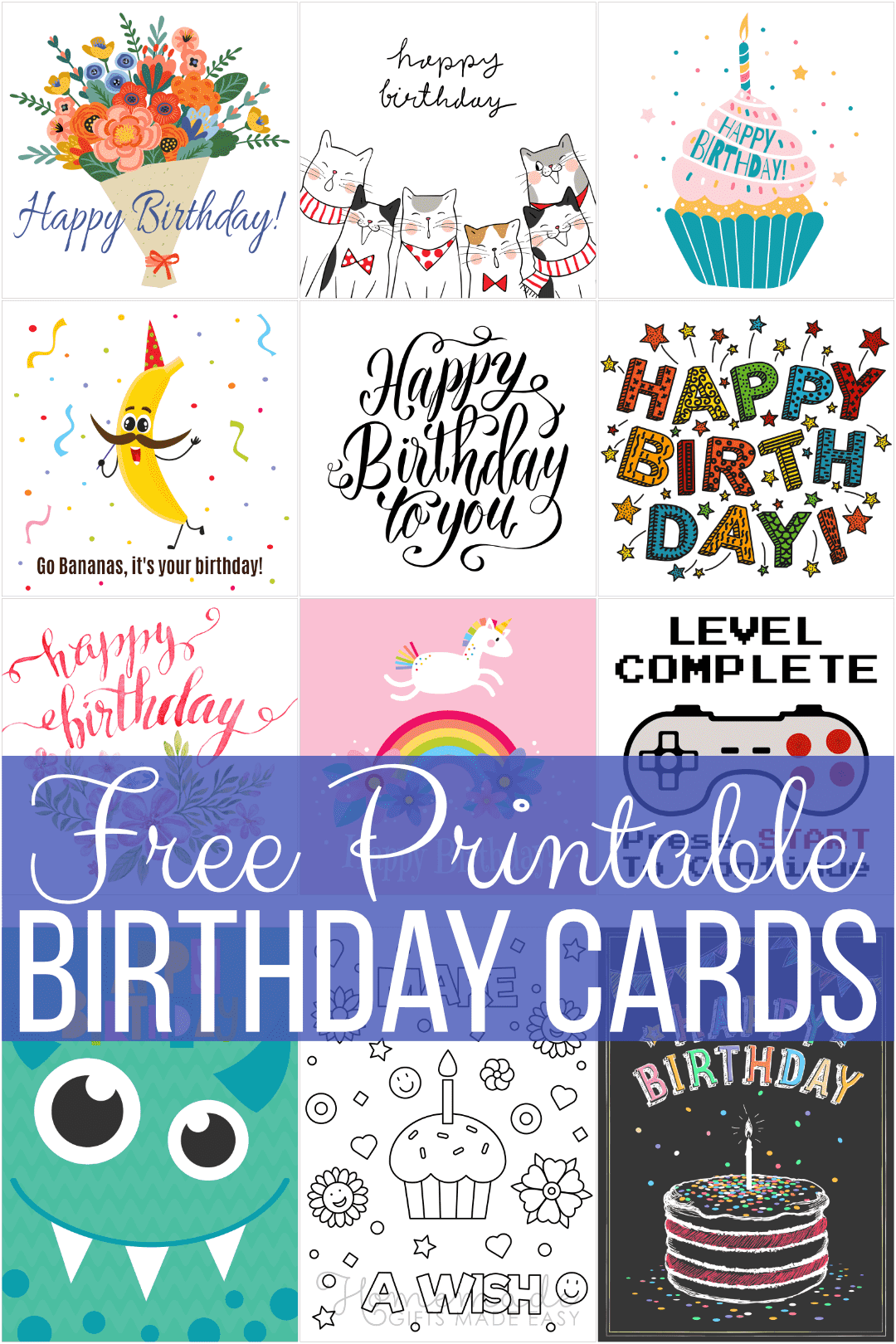 Printable Blank Birthday Cards