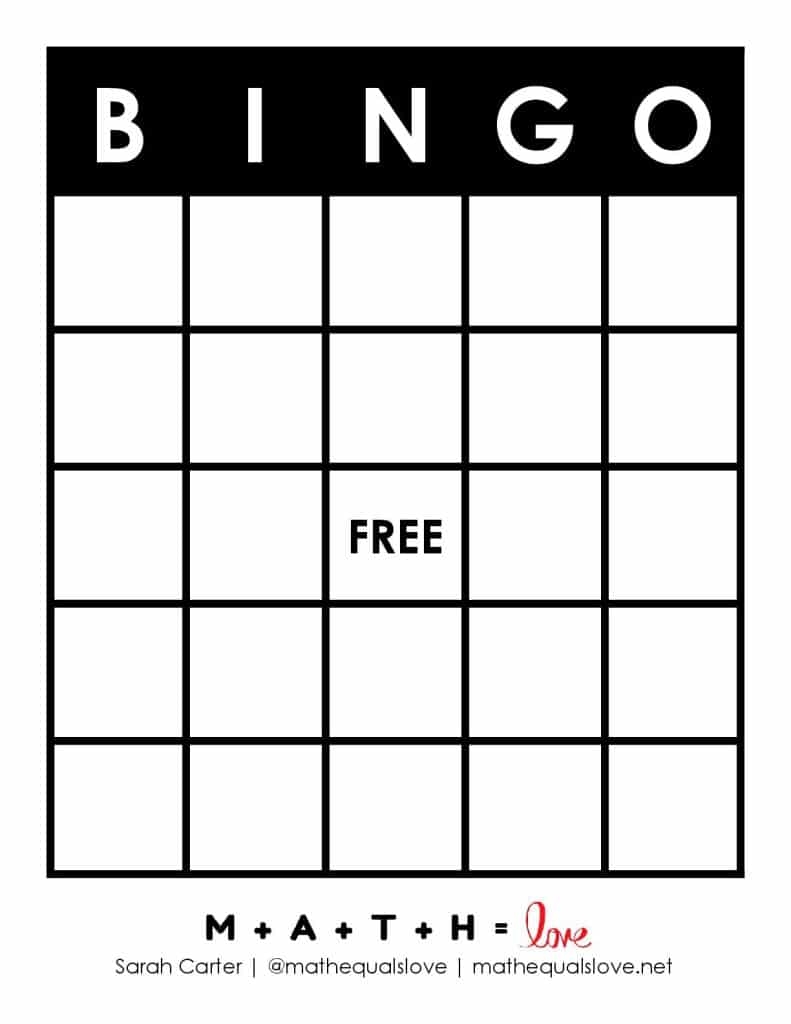Blank Bingo Template Printable
