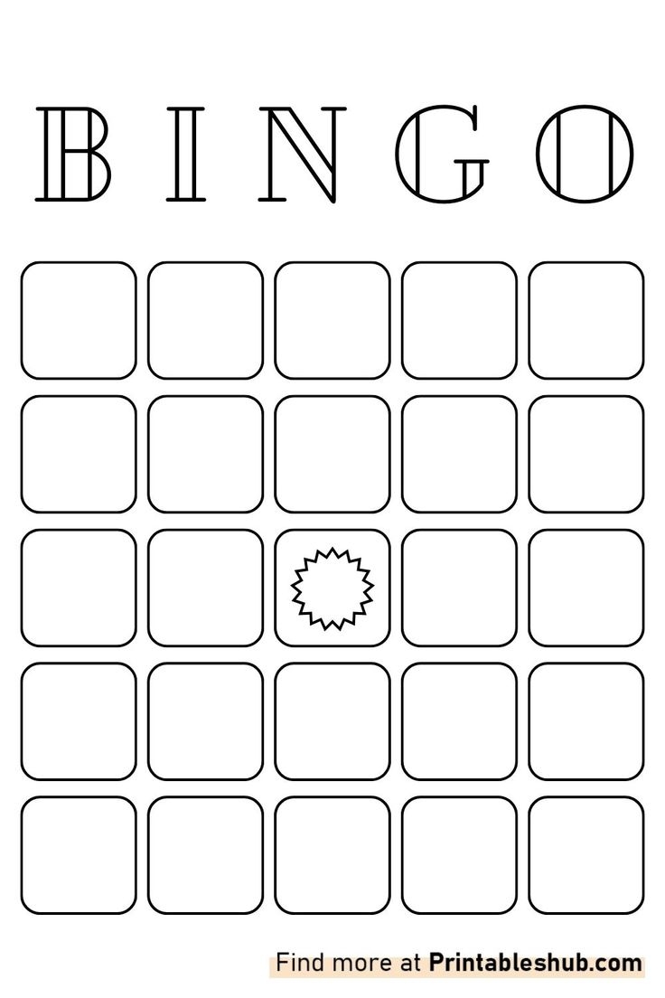 Free Printable Blank Bingo Cards Template PDF 3x3 4x4 5x5 2 