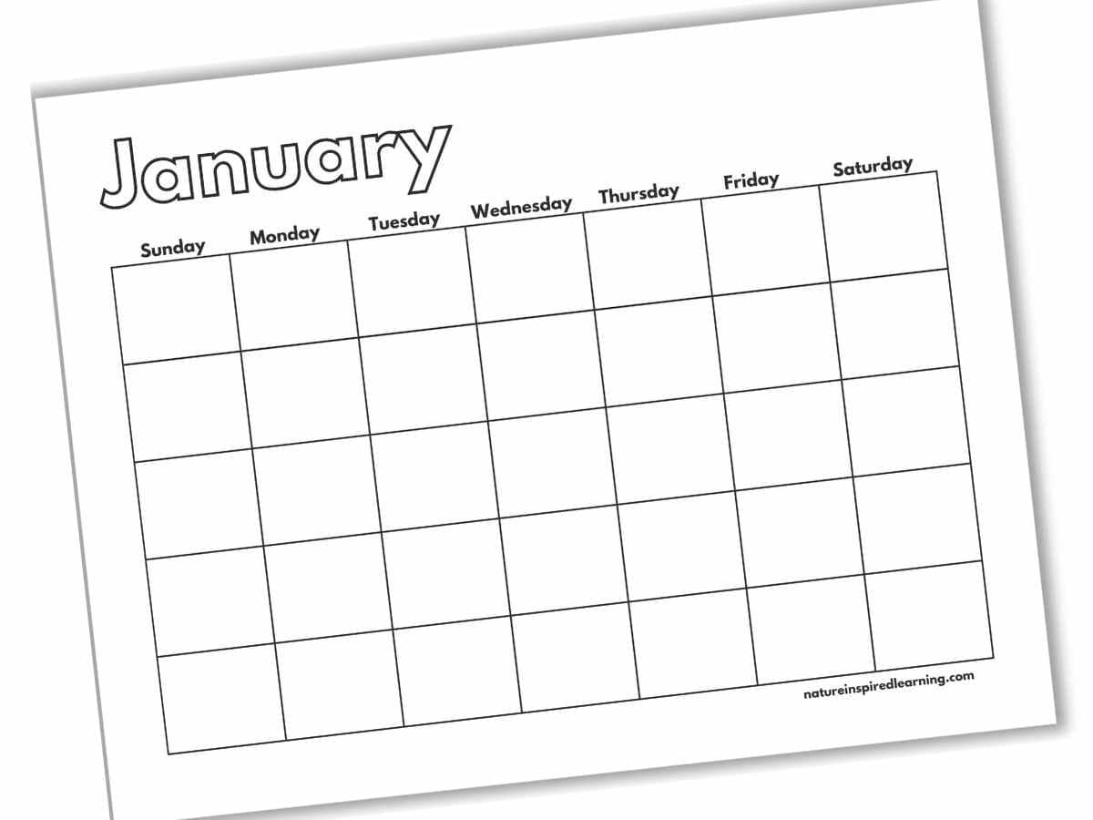 Monthly Blank Callender Printable Sheet