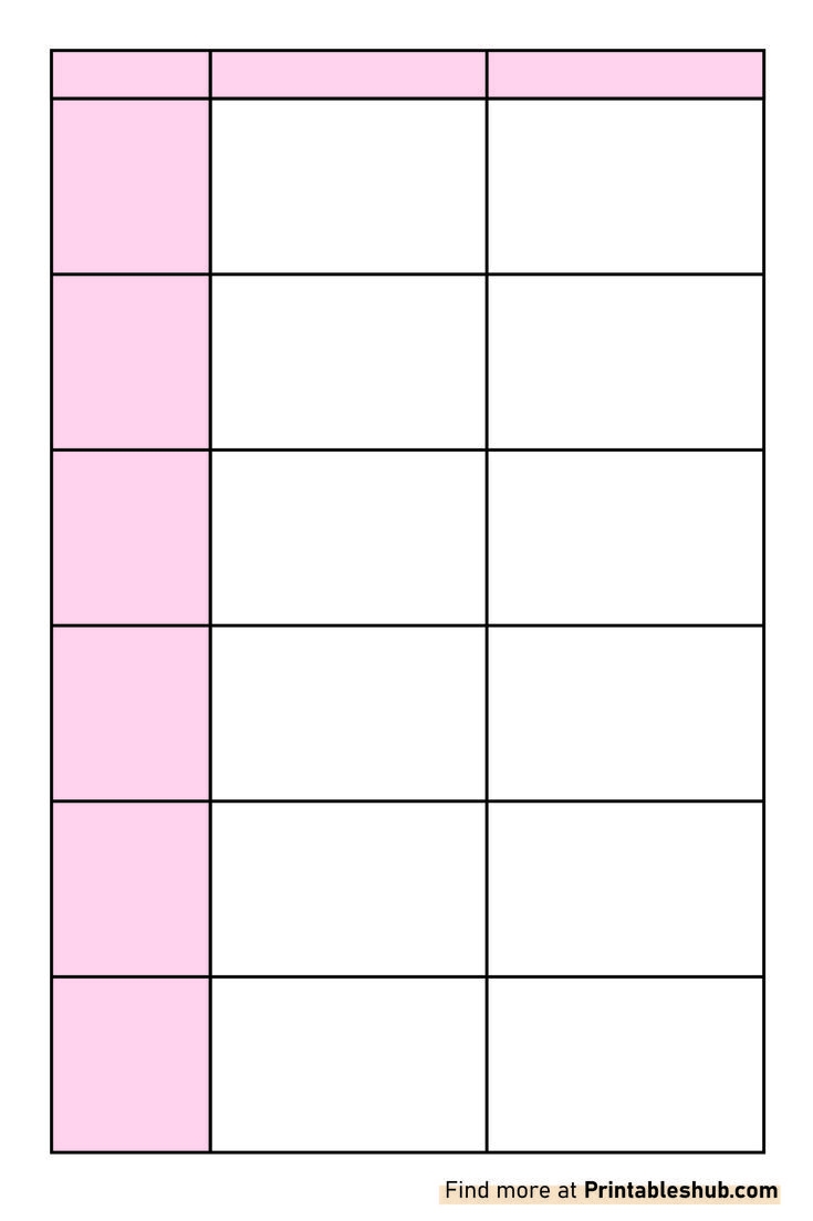 Printable Blank Chart Templates