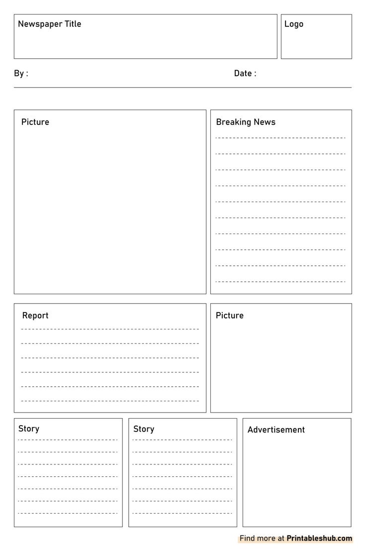 Free Printable Blank Newspaper Templates PDF Included 