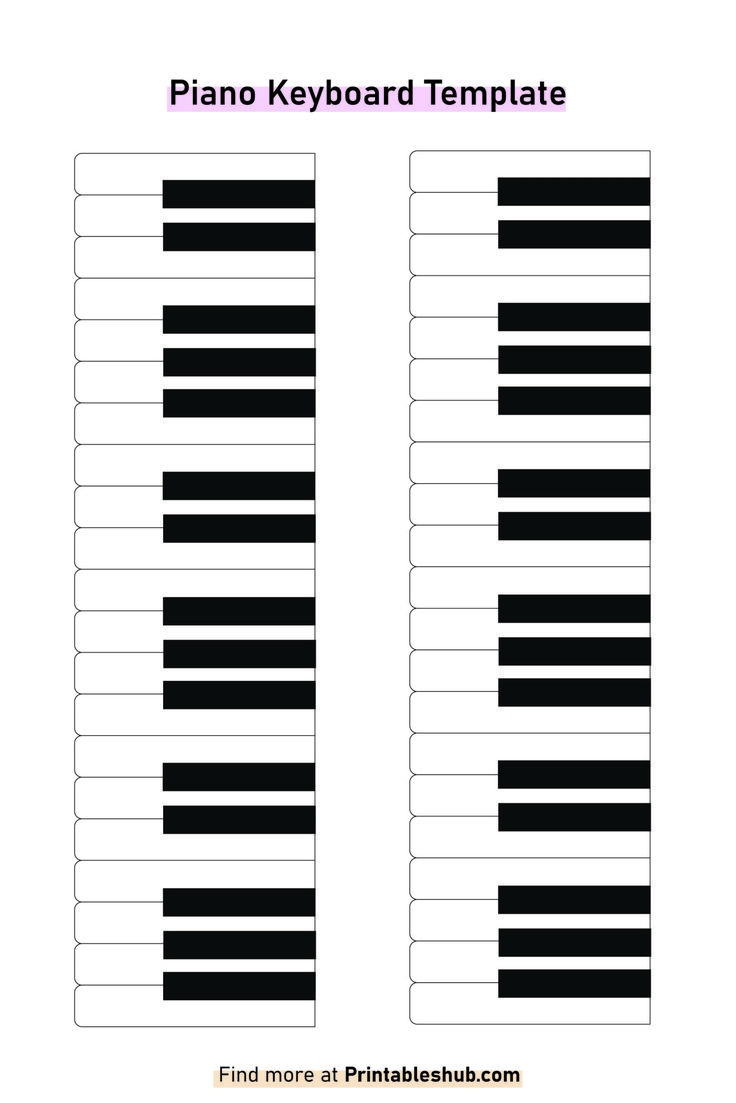 Blank Piano Keyboard Template Printable