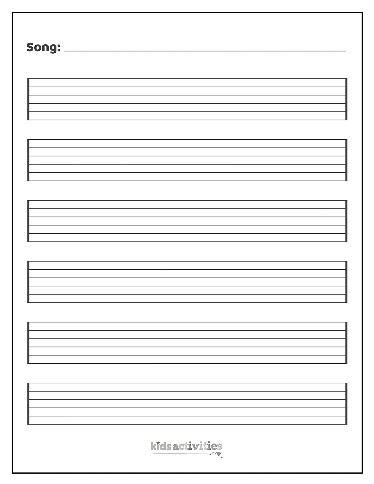 Blank Music Sheets Printable