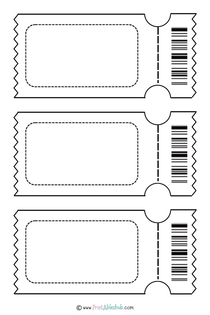 Free Printable Blank Ticket Design Templates PDF Included 