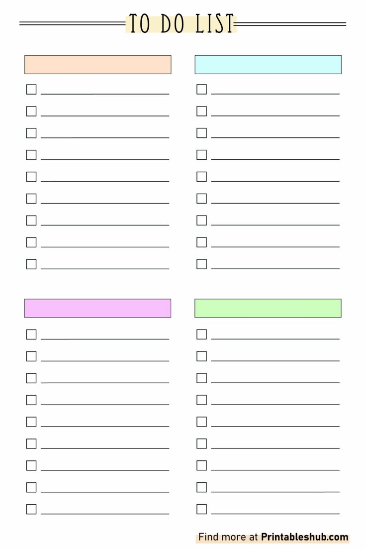 Printable Blank To Do List