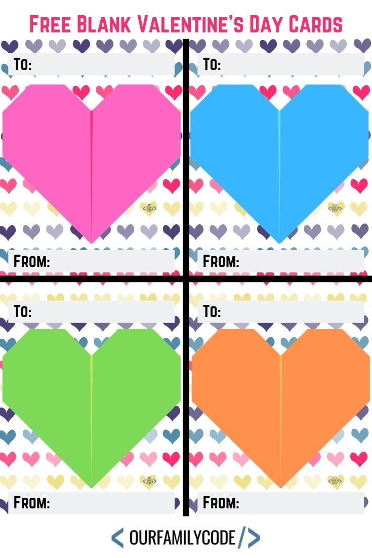 Free Printable Blank Valentine s Day Cards Our Family Code