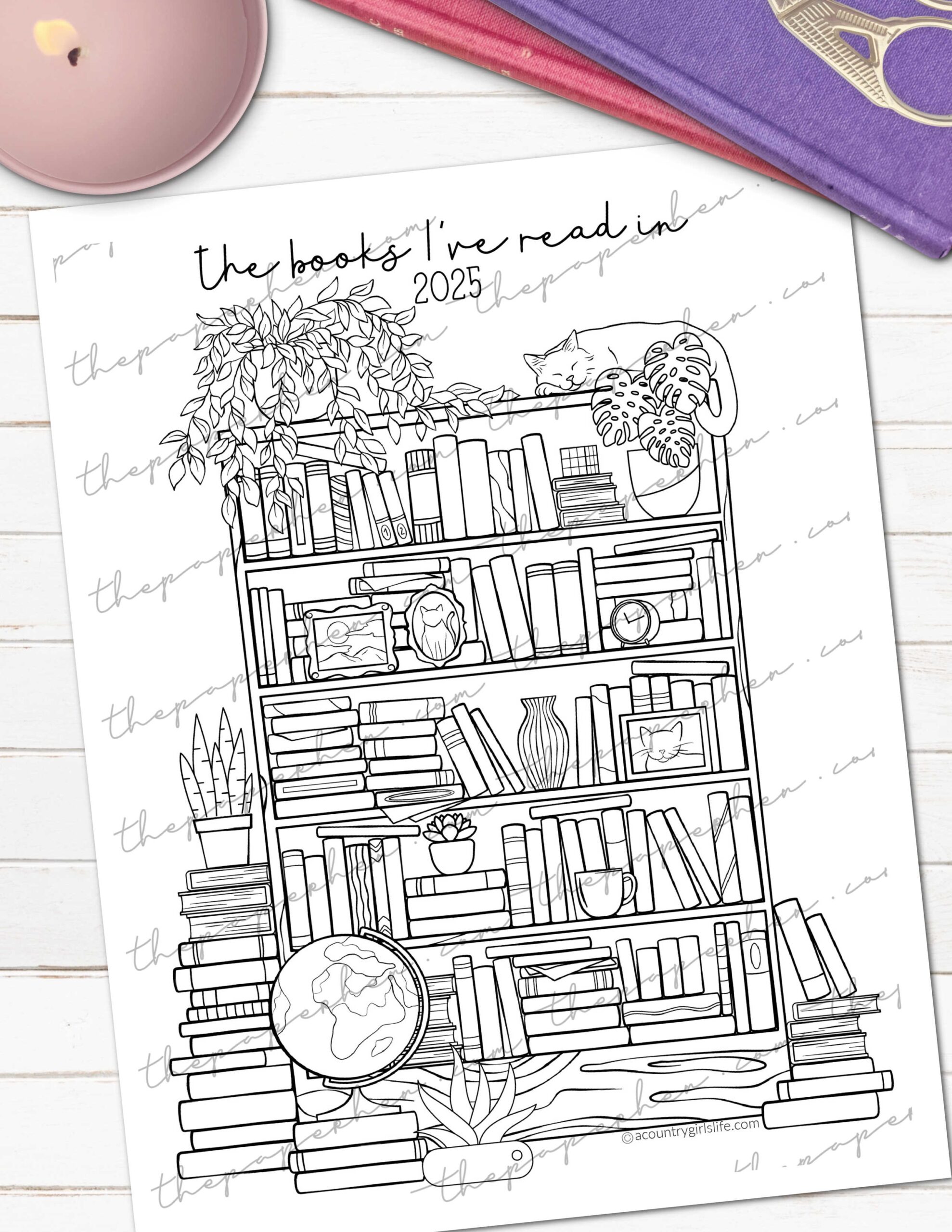 FREE Printable Bookshelf Reading Log For Planners amp Bullet 