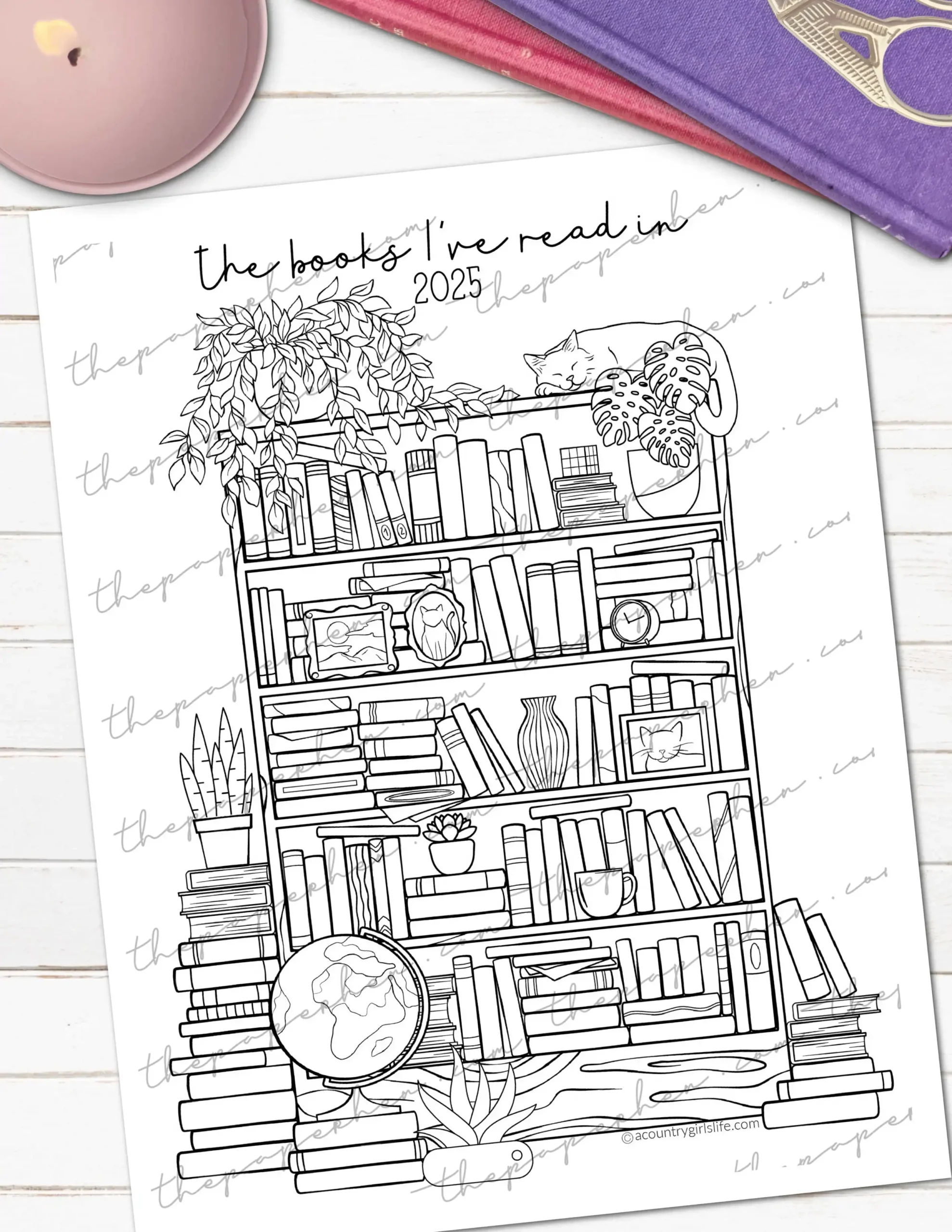 FREE Printable Bookshelf Reading Log For Planners amp Bullet 