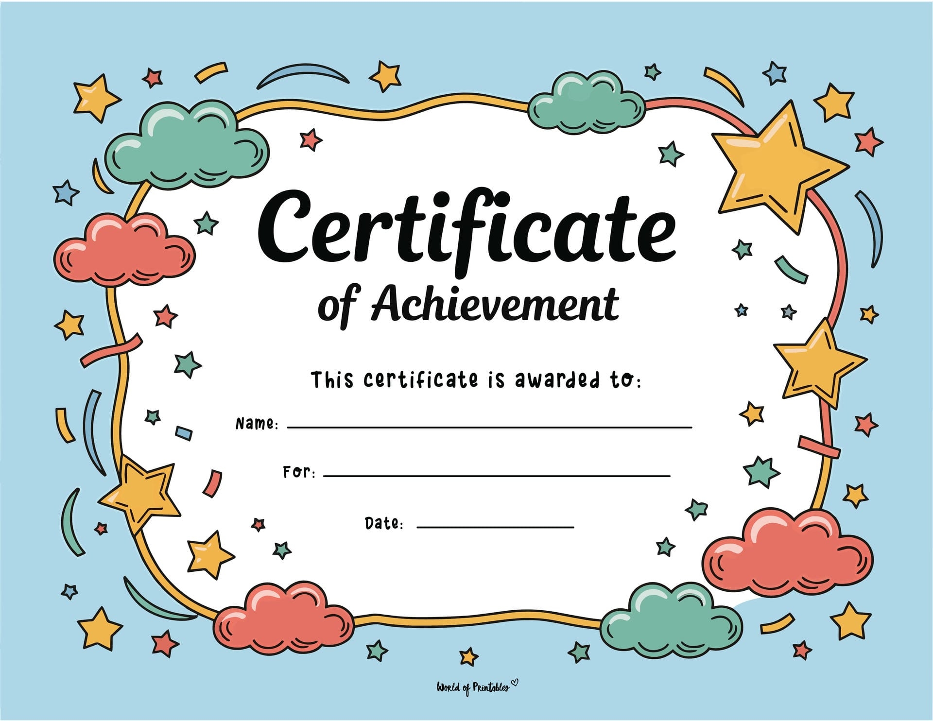 Printable Award Certificate Kids Blank