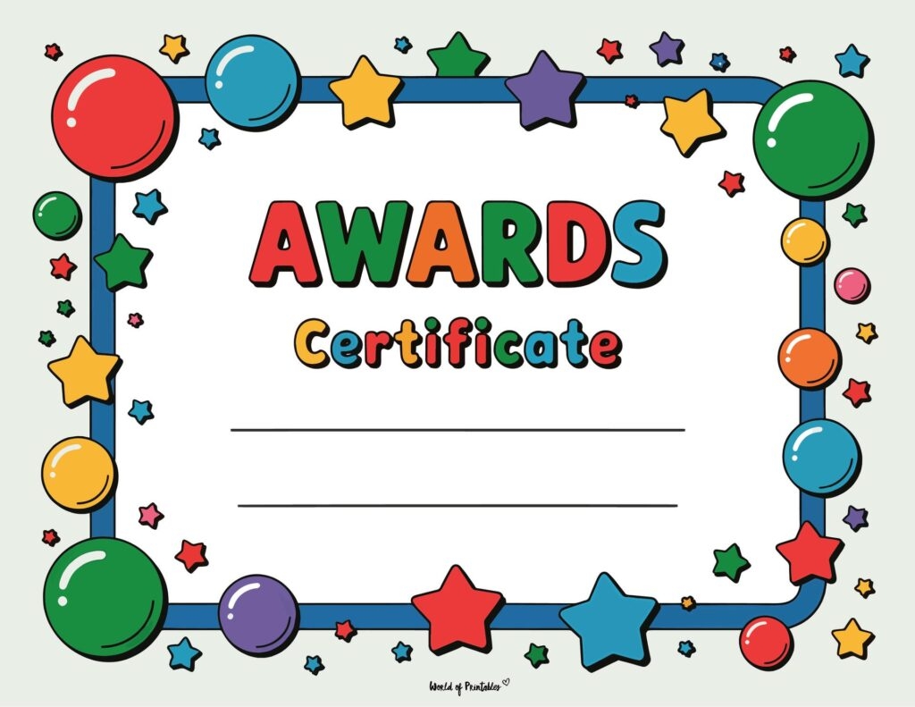 Blank Printable Award Certificate Template