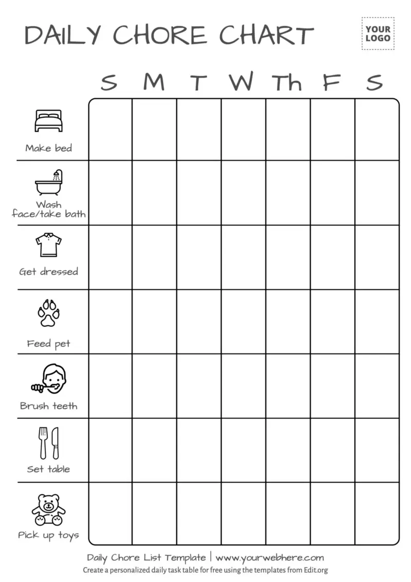 Blank Daily Chart Free Printable