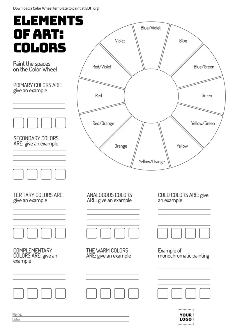 Blank Printable Wheel Craft
