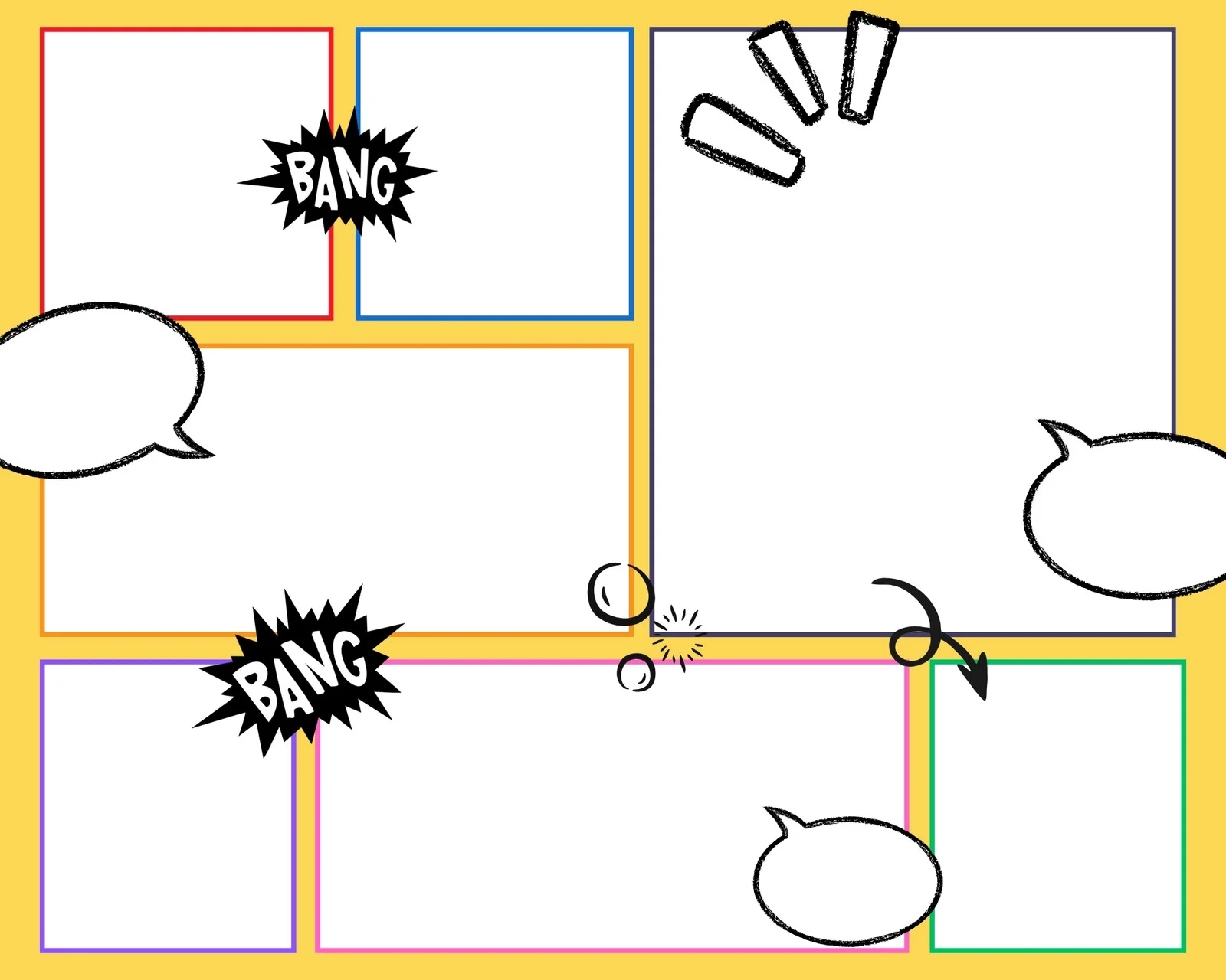 Printable Horizontal Blank Comic Strips