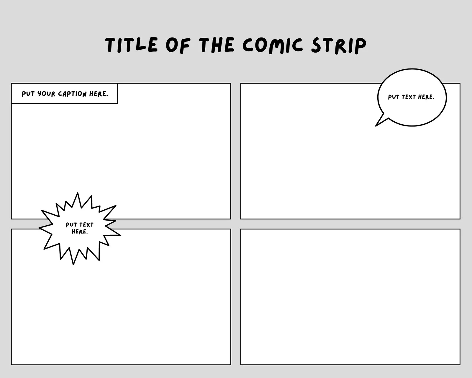 Free Printable Comic Strip Templates You Can Customize Canva